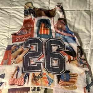 Sheer printed tank top size medium.
